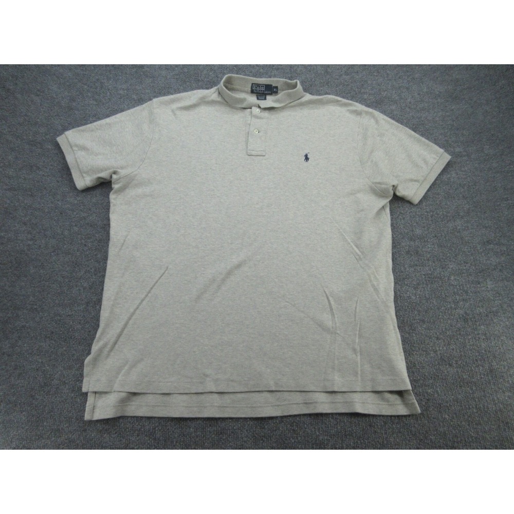 Polo Ralph Lauren Mens Polo Shirt Regular Tan Heathered Short Sleeve XL